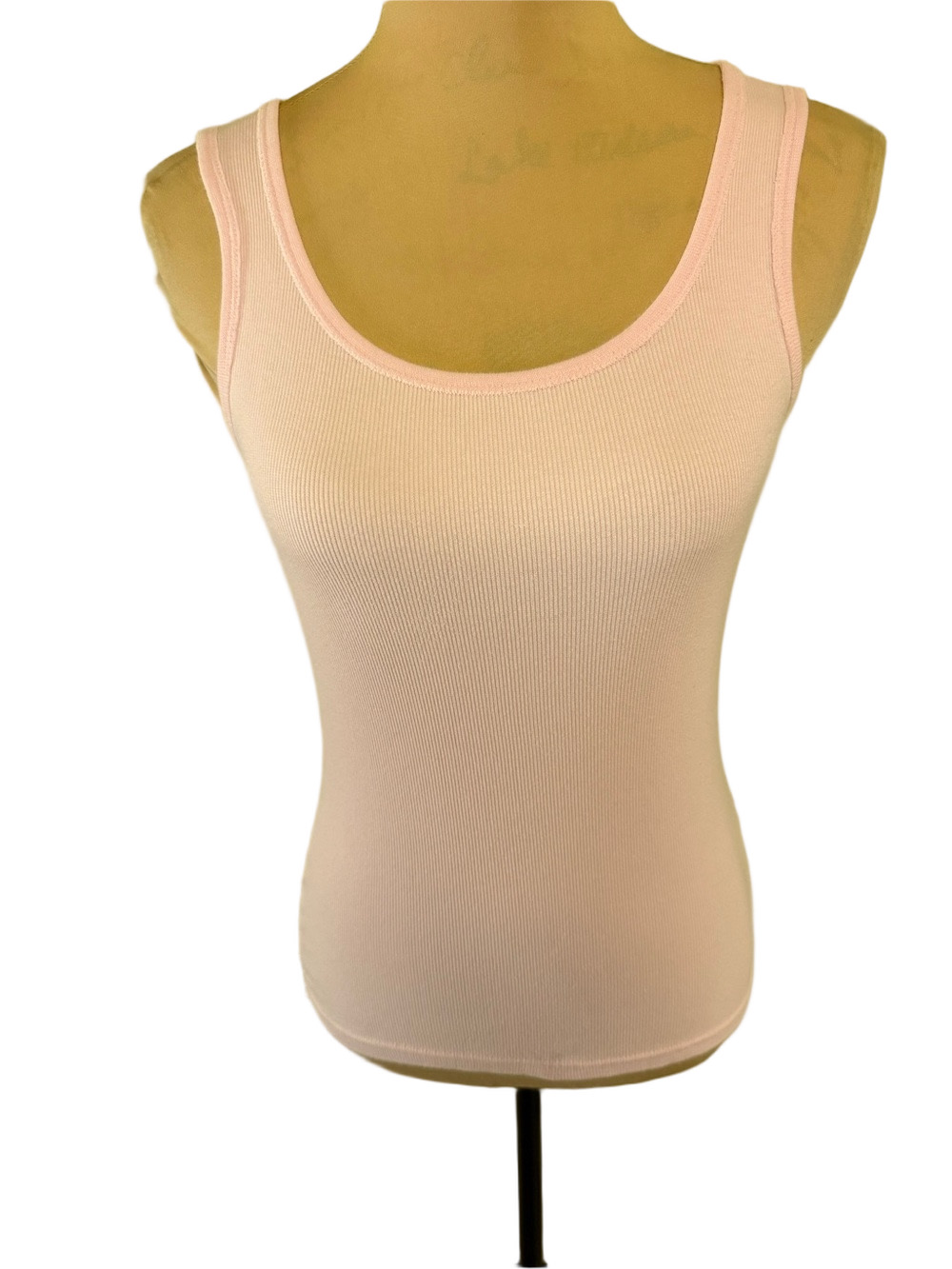 No Boundaries Light Pink Ribbed Tank Top - Scoop Neck